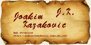 Joakim Kazaković vizit kartica